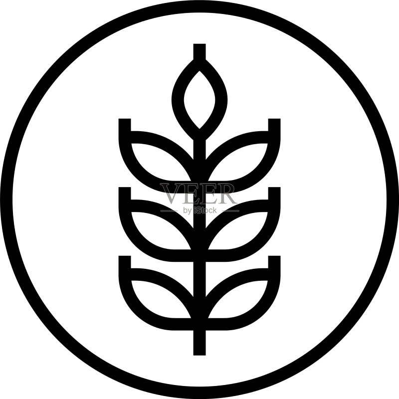 无麸质标签线性图标图标素材