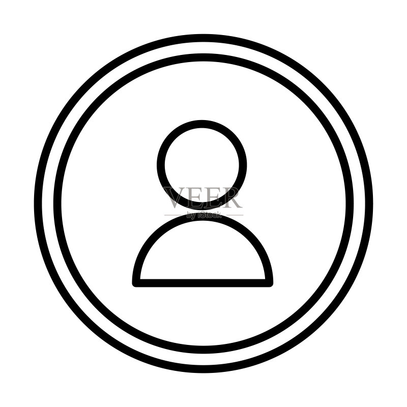 人物角色图标。在白色背景上隔离的细线性人物角色轮廓图标。用于网络和移动设备的线条矢量人物角色标志、符号。图标素材