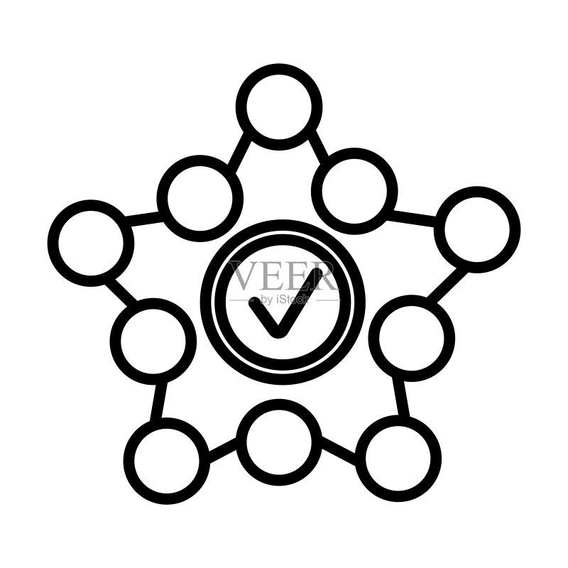 结构图标。白色背景上的细线条结构轮廓图标。用于Web和移动设备的线条矢量结构标志、符号图标素材