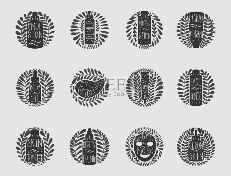 复古手绘logo标志符号元素合集图标素材