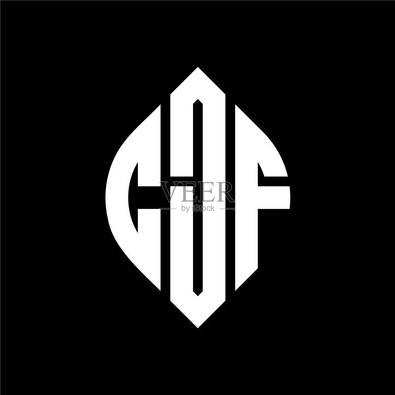 圆形CJF字母标志设计图标素材
