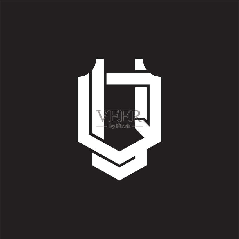 uq标志字母组合设计模板图标素材