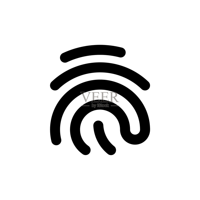 指纹线条Web或移动界面图标素材