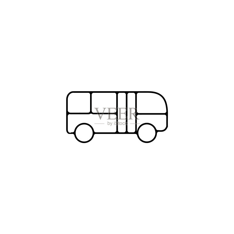公交车细线图标图标素材