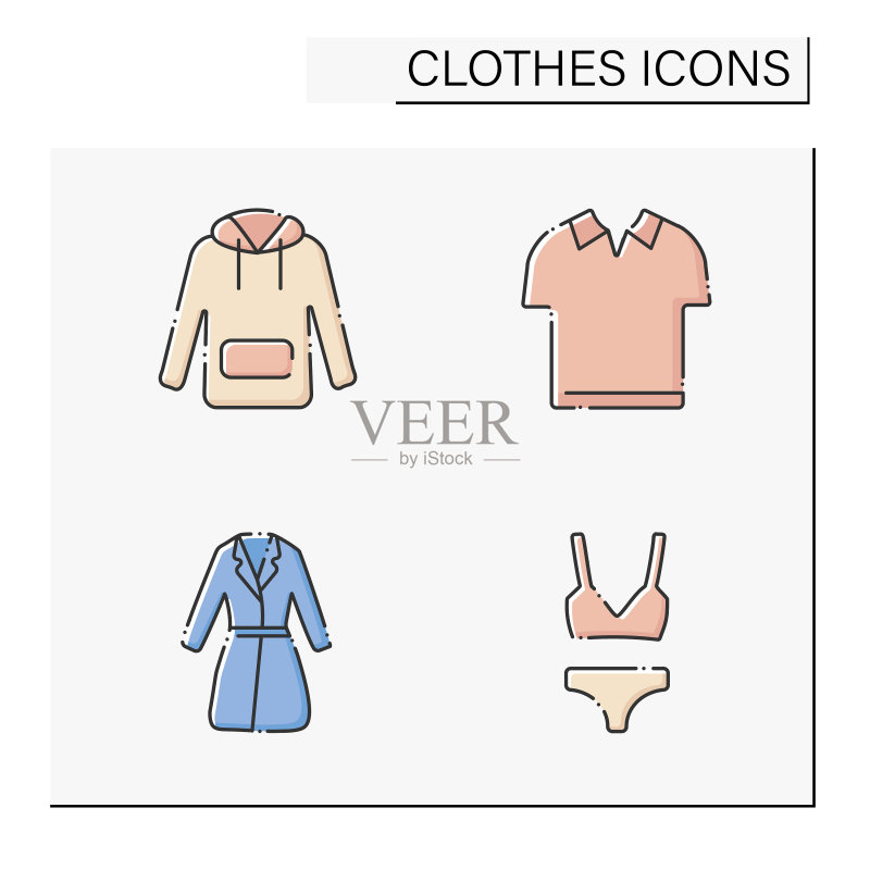 彩色服装图标合集图标素材