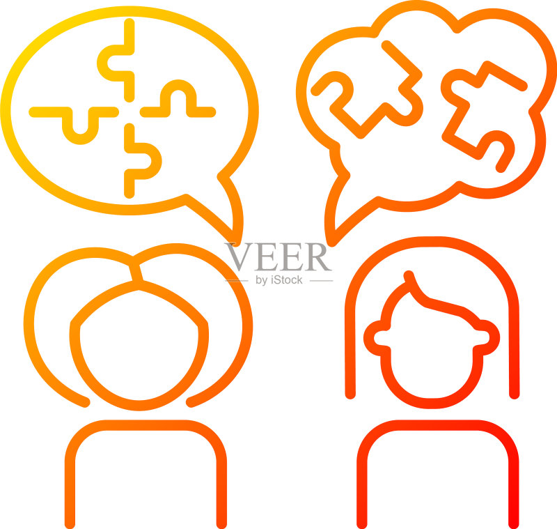 心理治疗渐变线性图标图标素材