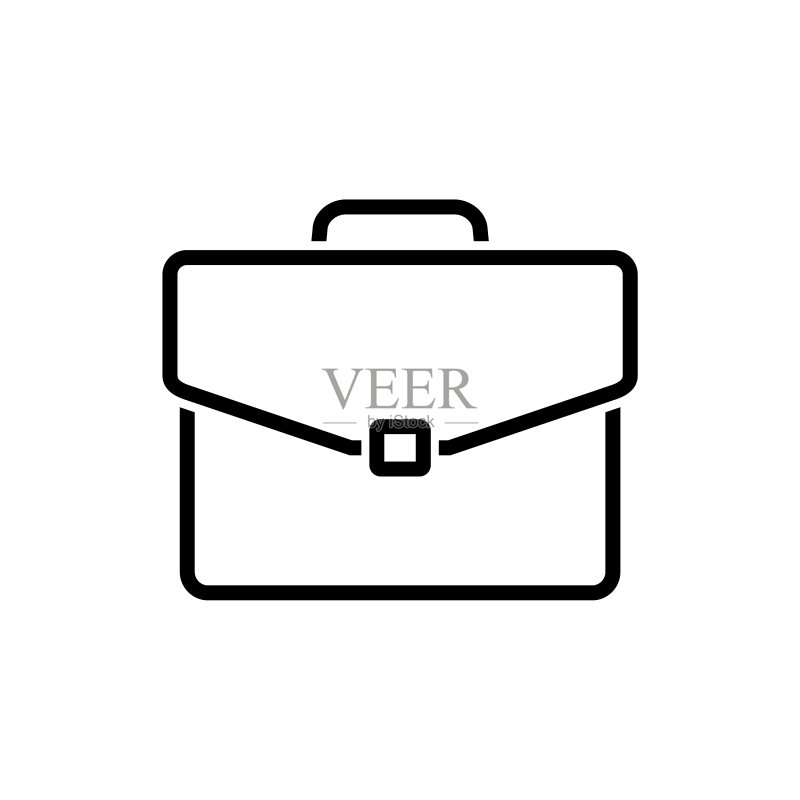 轮廓风格的公文包图标图标素材