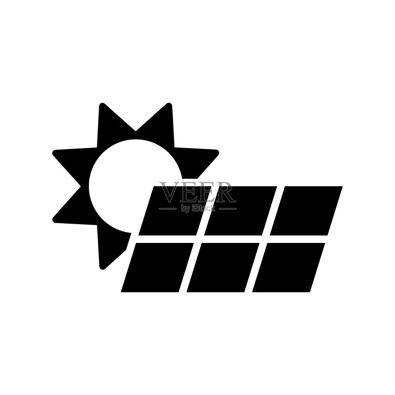 太阳能剪影图标图标素材