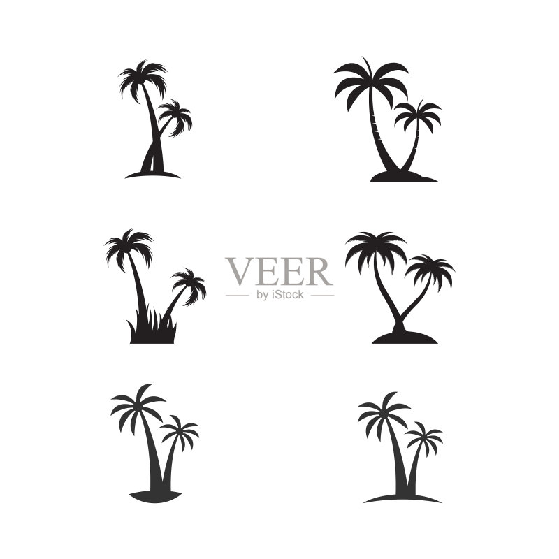 棕榈树夏天标志模板图标素材