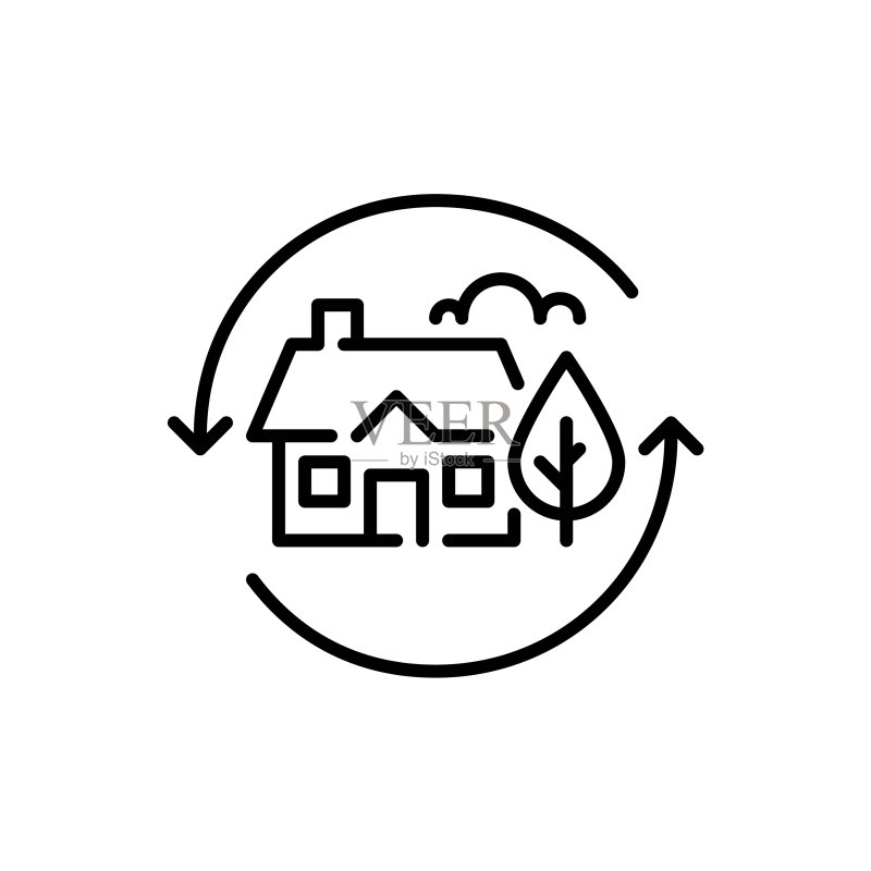 可持续绿色住宅图标素材