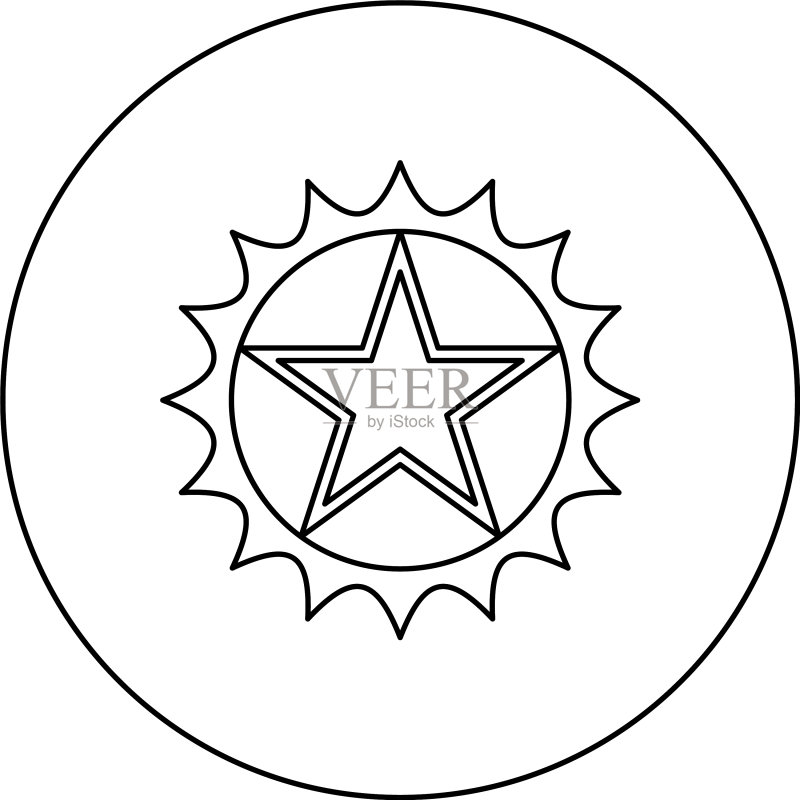 圆形尖角星形图标图标素材