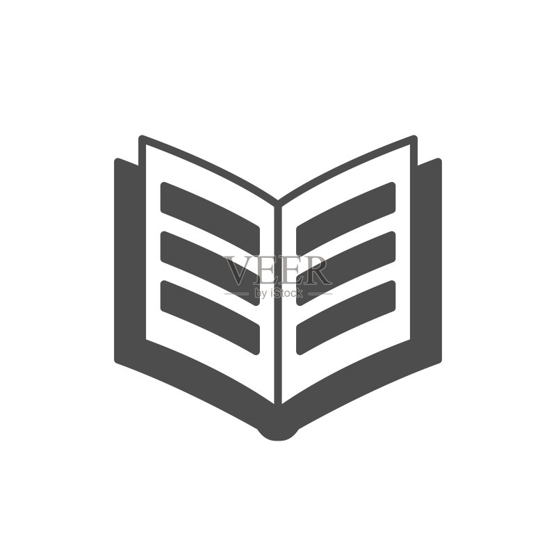 打开的书本字形图标或教育符号图标素材