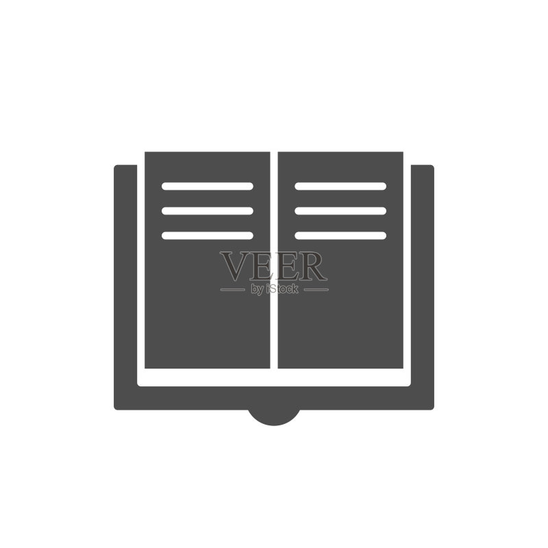 打开的书本字形图标或教育符号图标素材