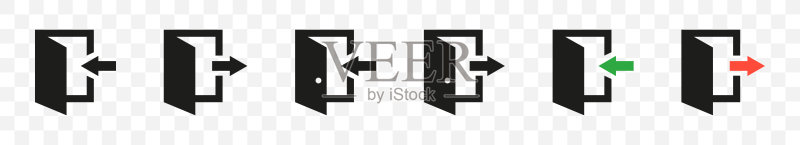 退出和进入图标矢量插图,登录登出图标图标素材