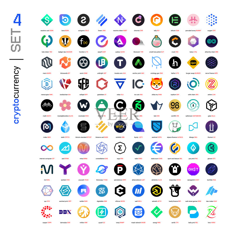 加密货币币数字支付系统图标素材