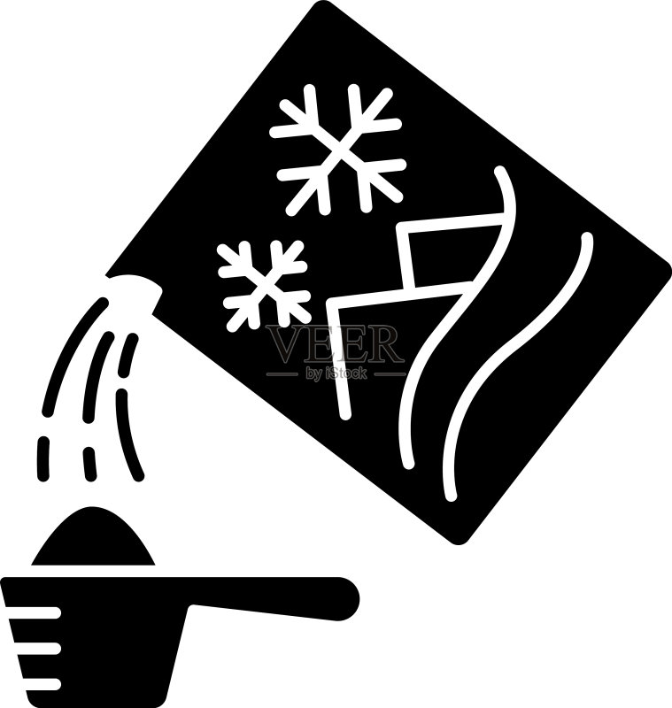 洗衣粉黑色字形图标清洁产品图标素材