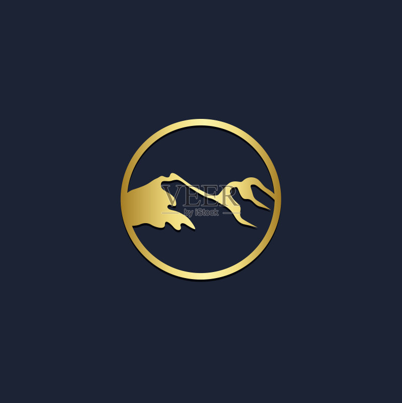 金色山峰logo图标素材