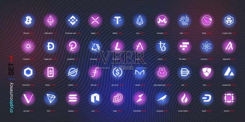 加密货币币数字支付系统图标素材