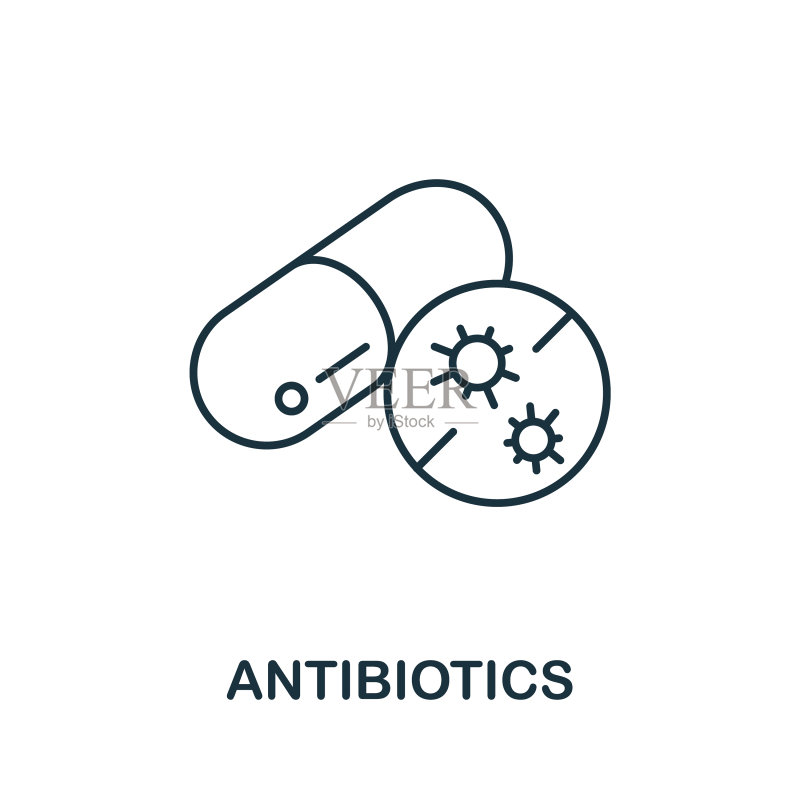 生物工程中的抗生素图标线元素图标素材