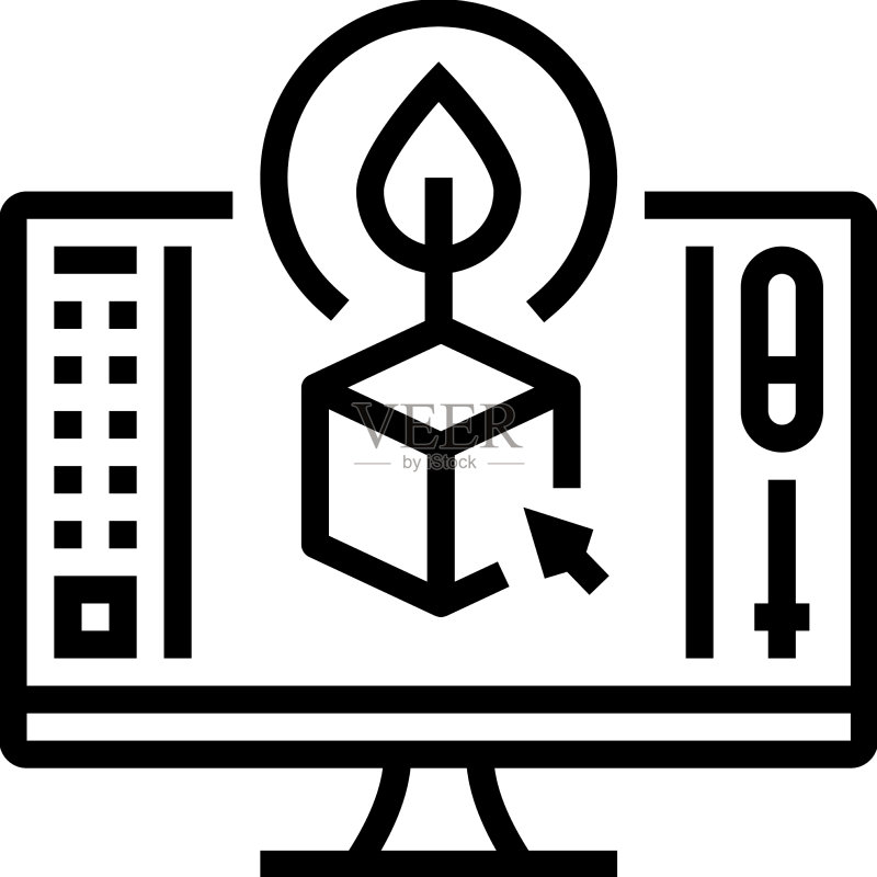 可持续设计线条3D图标图标素材