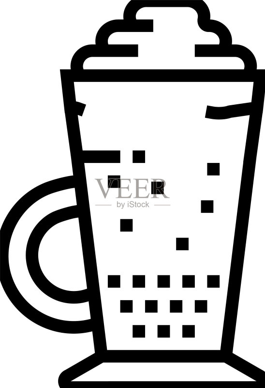 冰咖啡线性图标图标素材