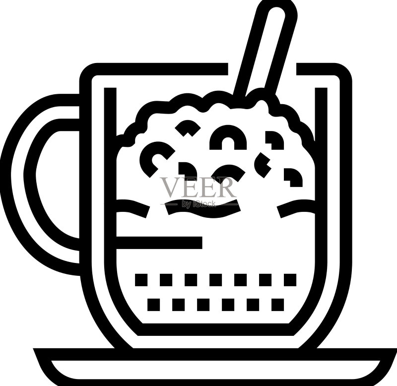 卡布奇诺咖啡线条图标图标素材