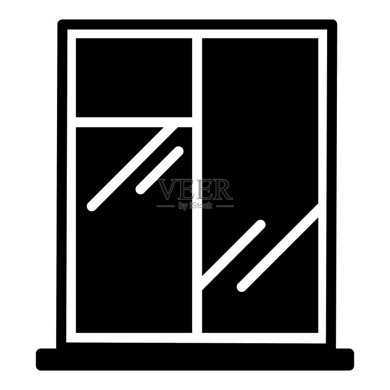 建筑外墙窗户扁平图标图标素材
