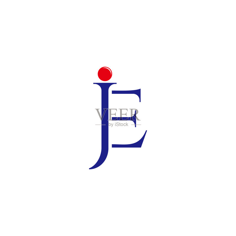 JE字母彩色旗帜抽象logo图标素材