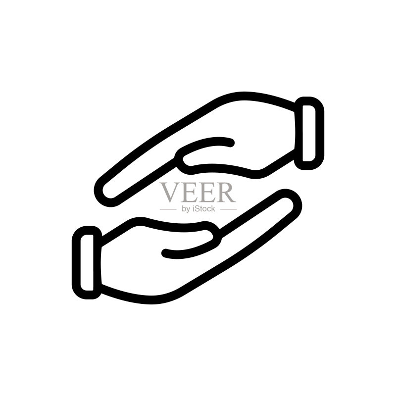 慈善手势线性图标图标素材