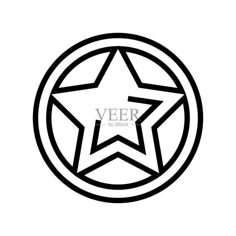星星游戏奖励线性图标矢量图图标素材