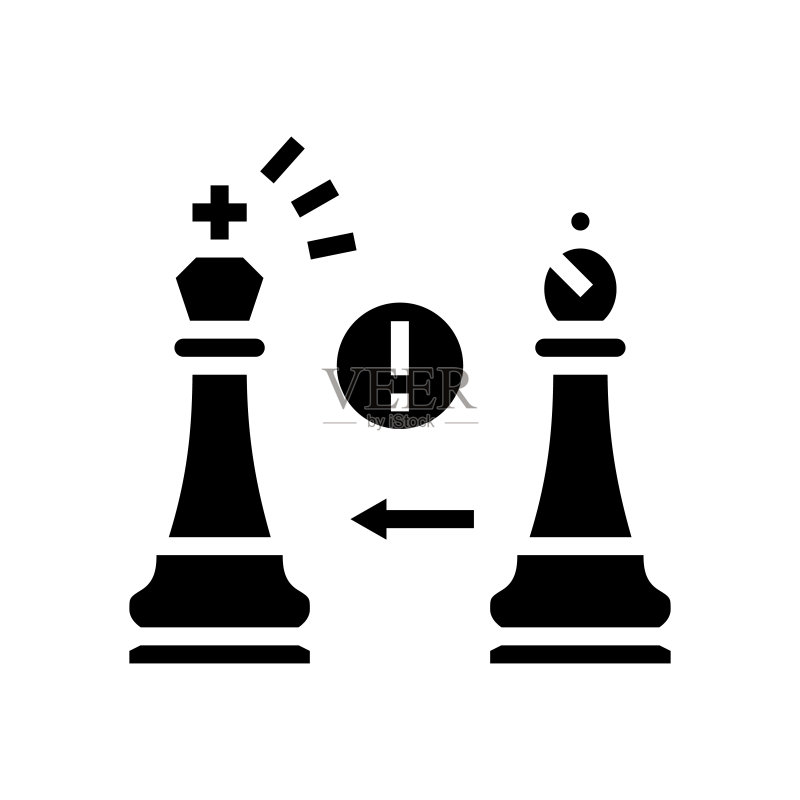 国际象棋国王标志图示矢量图图标素材