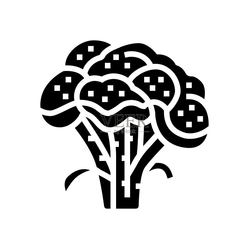 西兰花维生素植物标志符号图标矢量插画图标素材