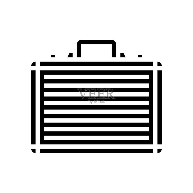 金属字形公文包图标矢量图图标素材