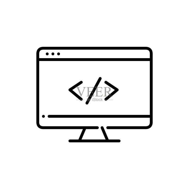 浏览器中的编程Web编码图标图标素材