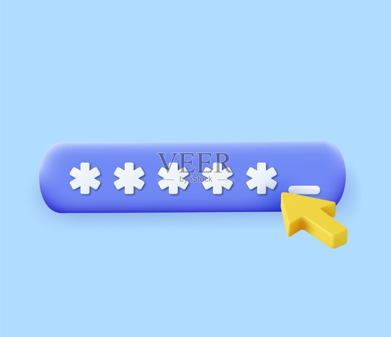 3D锁定密码字段图标素材