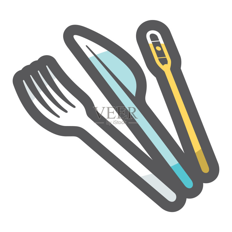 卡通塑料餐具图标图标素材