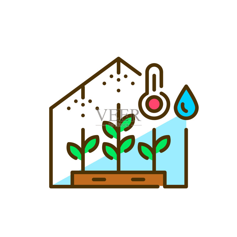 智能农业控制温室湿度图标素材