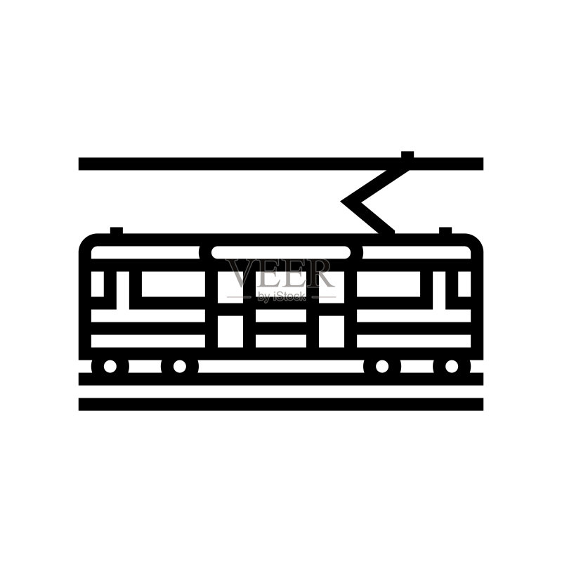 城市环线有轨电车图标矢量图图标素材