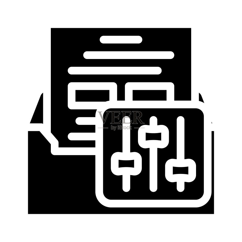 完全托管的电子邮件营销Glyph图标矢量图图标素材
