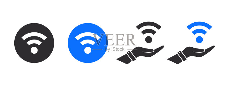 WiFi图标:无线连接与互联网信号矢量图图标素材