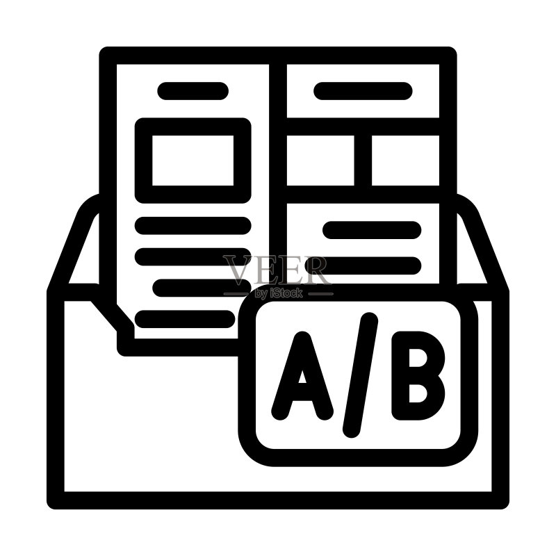 电子邮件A/B测试线性矢量图标图标素材