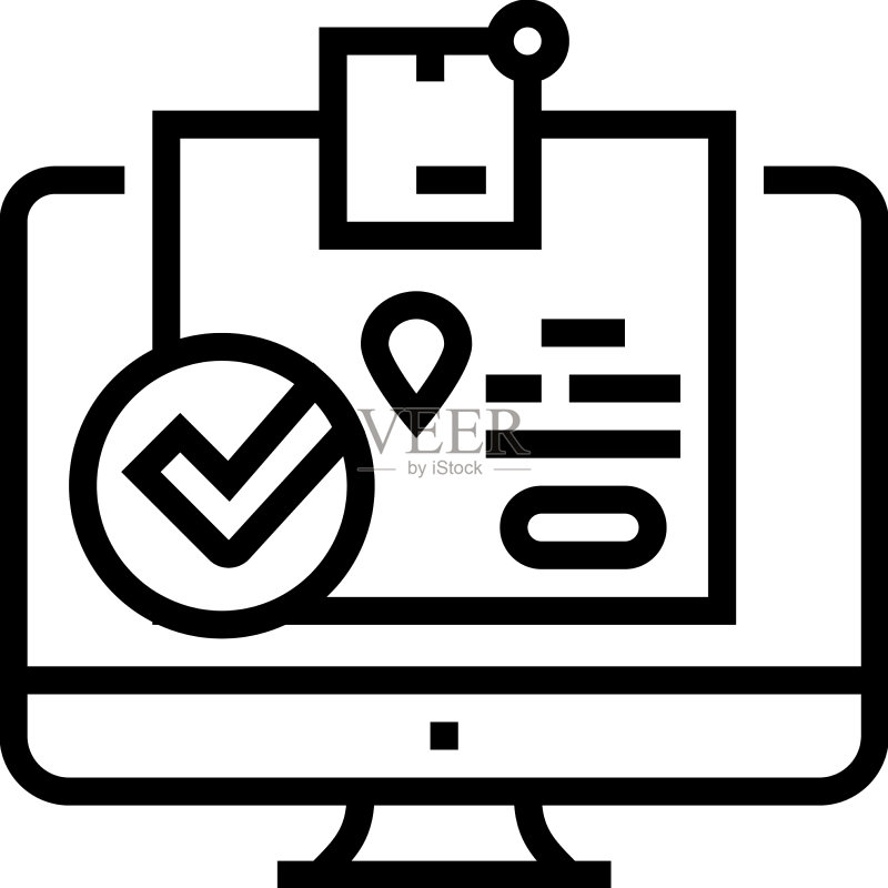 包裹状态线性图标图标素材