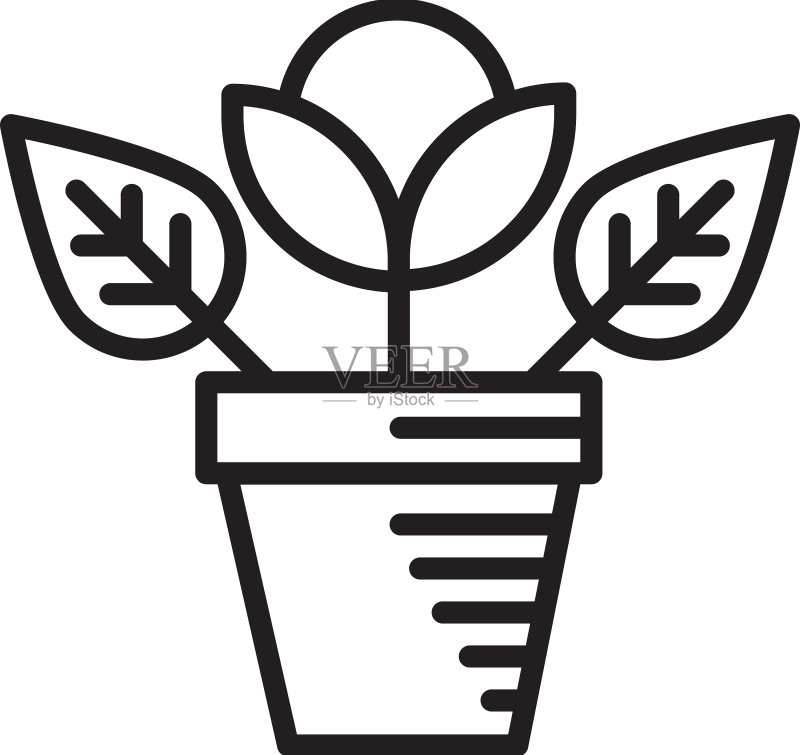 盆栽花卉图标素材