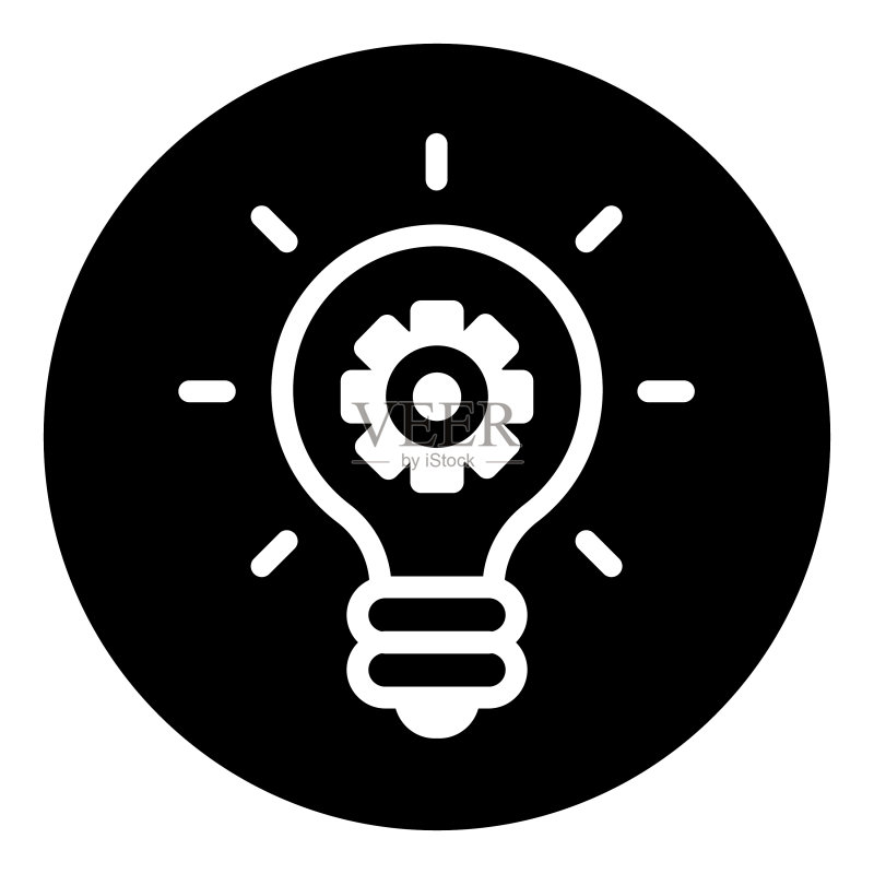齿轮灯泡扁平图标图标素材