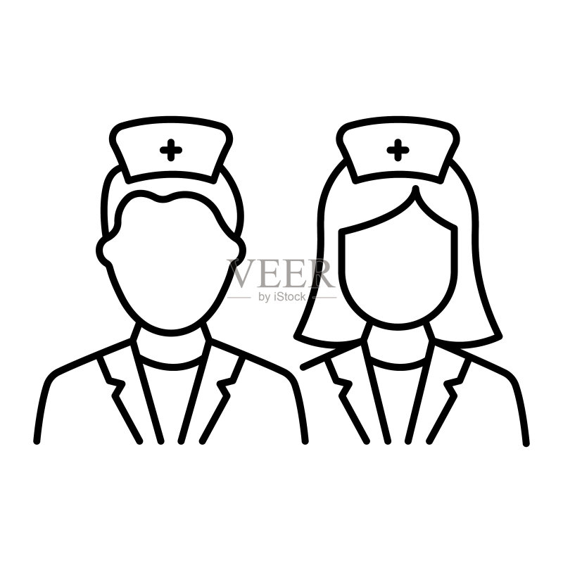 男女医生线条图标图标素材
