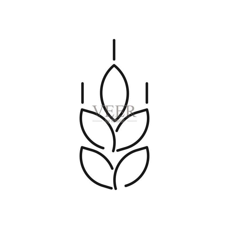 小麦线性图标图标素材