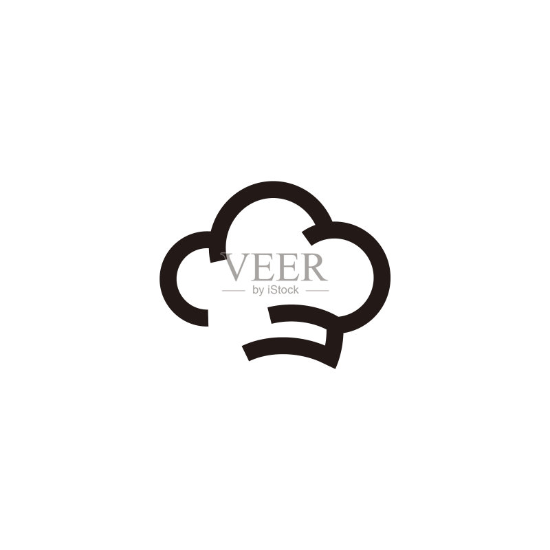 厨师帽极简线条图标Logo设计图标素材