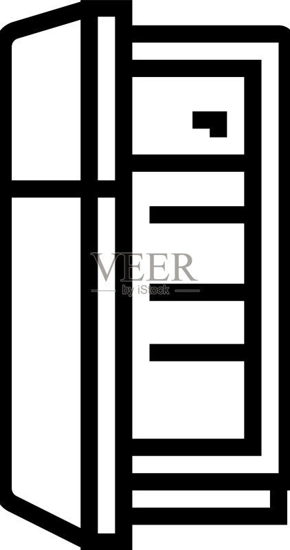 冰箱电子制冷设备线图标素材