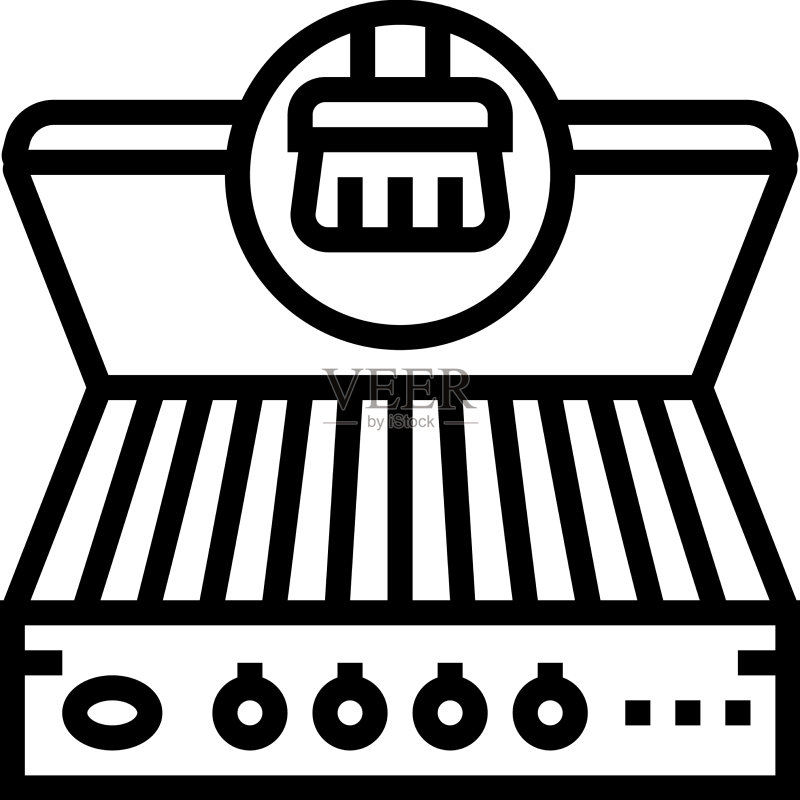 烧烤清洁线性图标图标素材