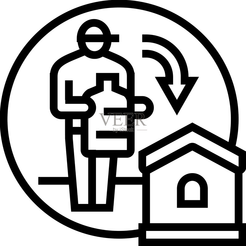 家庭送水服务线条图标图标素材